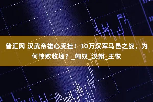 普汇网 汉武帝雄心受挫!30万汉军马邑之战,为何惨败收场?_匈奴_汉朝_王恢